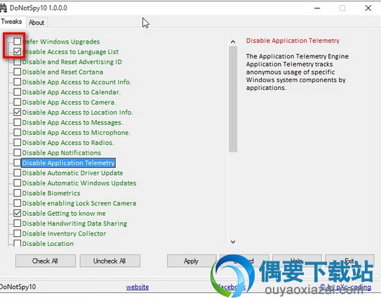 选择要禁用的服务选项