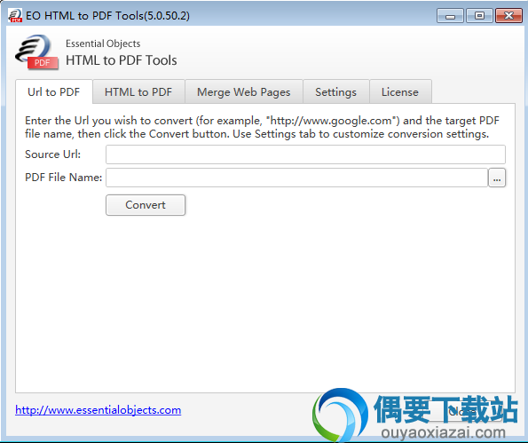 打开HTML to PDF Tools软件