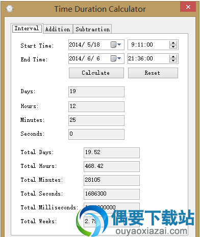 Time Duration Calculator 1.0下载_时间计算器