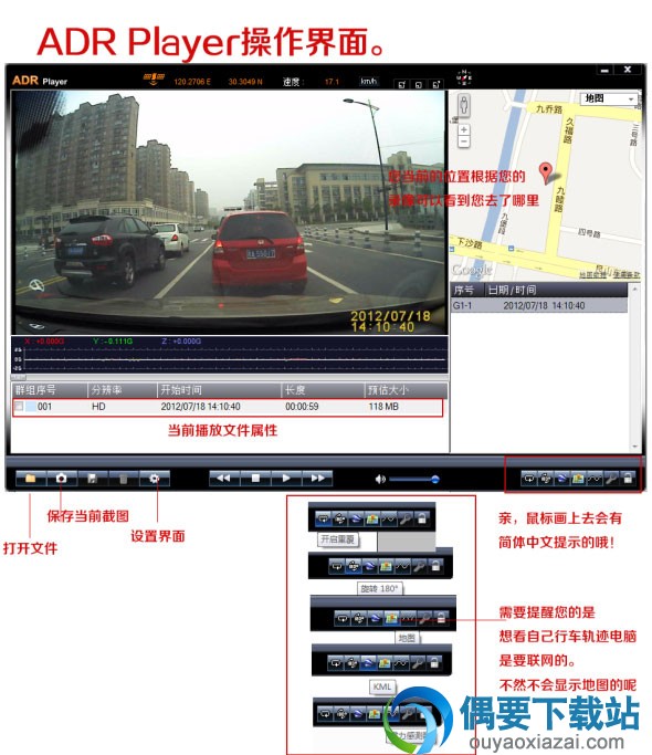 ADR Player操作界面注释图