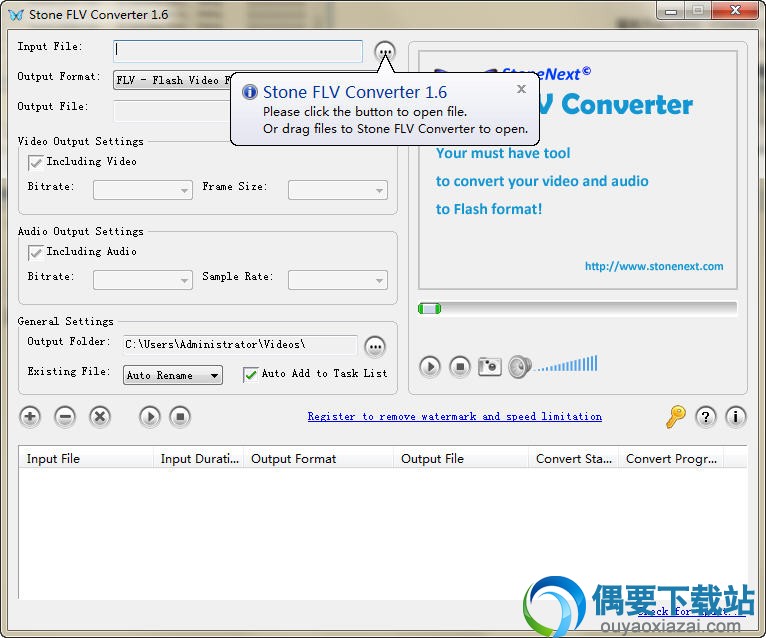 Stone FLV Converter 1.6.306下载_FLV转换器