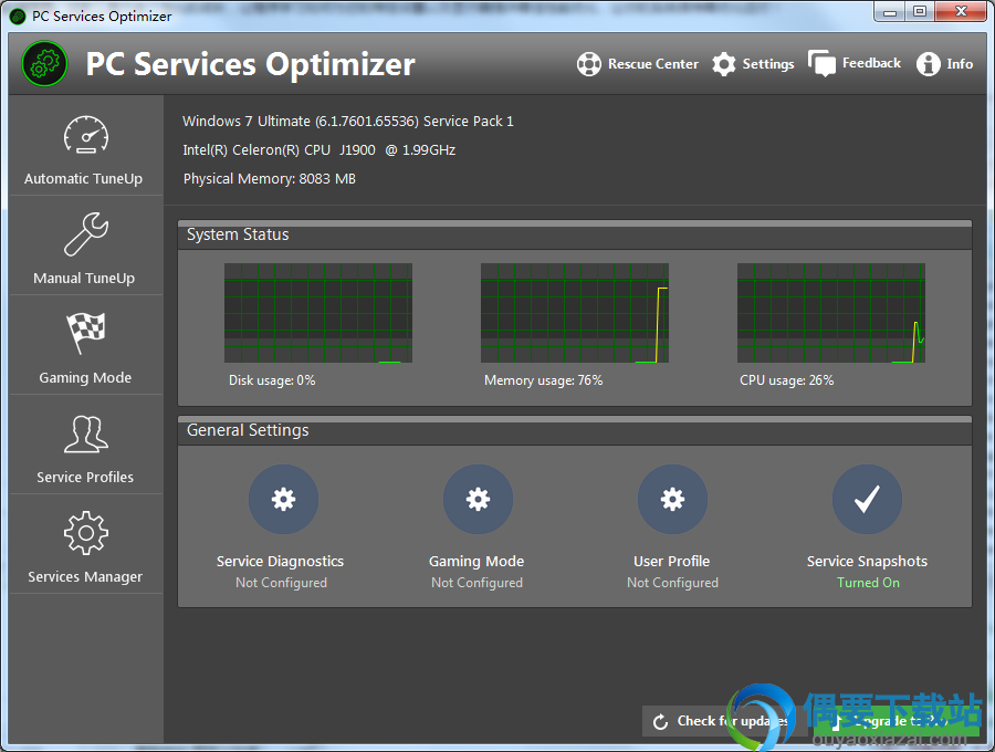 PC Services Optimizer 3.1.9免费版_电脑性能优化工具