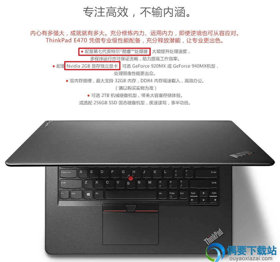 联想ThinkPad E470官网宣传截图
