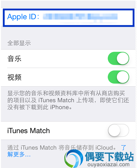 在iTunes Store与App Store的页面，点击Apple ID选项。