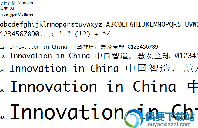 monaco字体安装包下载
